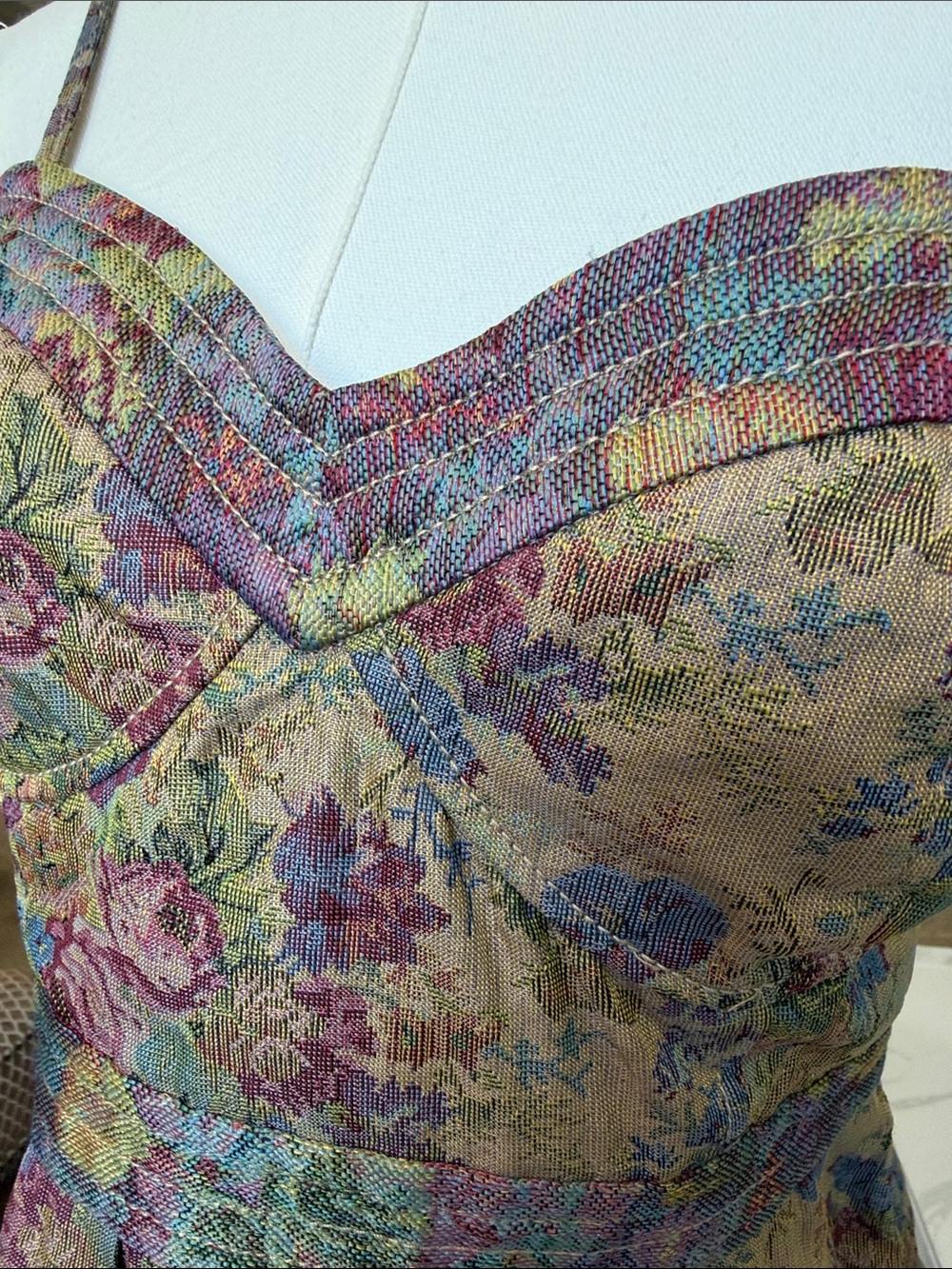 Free People Foiled Tapestry Dress ASO Elena Gilbert Vampire Diaries Corset Mini - Picture 3 of 8